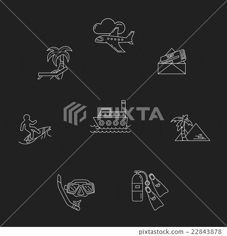 Vector set of travel icons Linear design 22843878