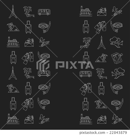 Vector set of travel icons Linear design 22843879