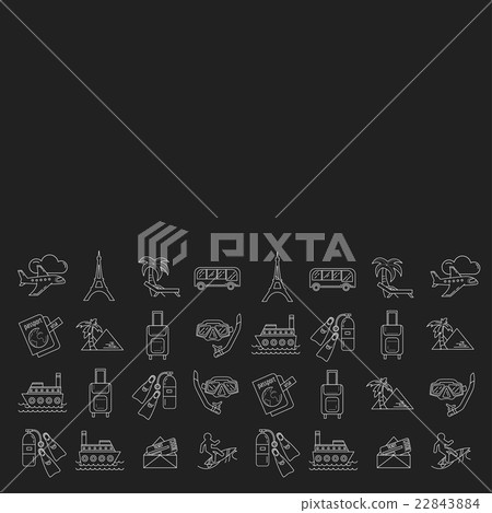 Vector set of travel icons Linear design 22843884