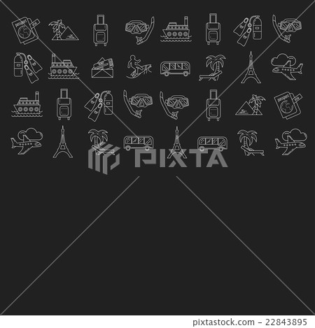 Vector set of travel icons Linear design 22843895