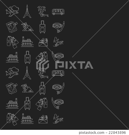Vector set of travel icons Linear design 22843896