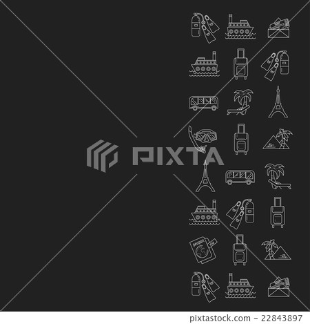 Vector set of travel icons Linear design 22843897