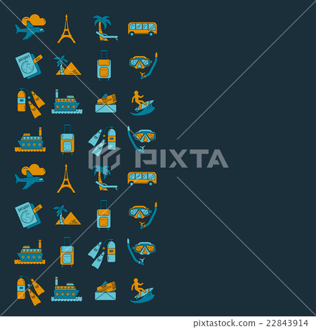 Vector set of travel icons Linear design 22843914