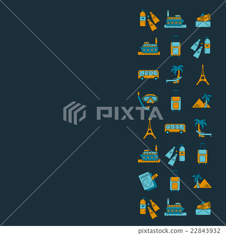 Vector set of travel icons Linear design 22843932