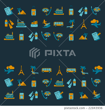 Vector set of travel icons Linear design 22843936