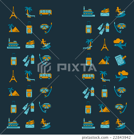 Vector set of travel icons Linear design 22843942