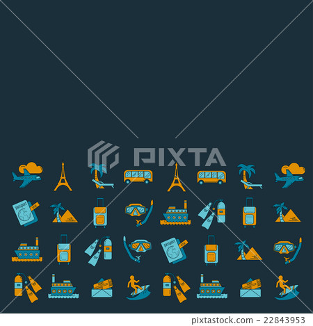 Vector set of travel icons Linear design 22843953