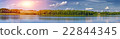 Landscape of a beautiful lake at dusk panorama 22844345
