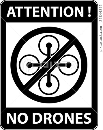 No drone, multicopter prohibited symbol. Vector. 22844835