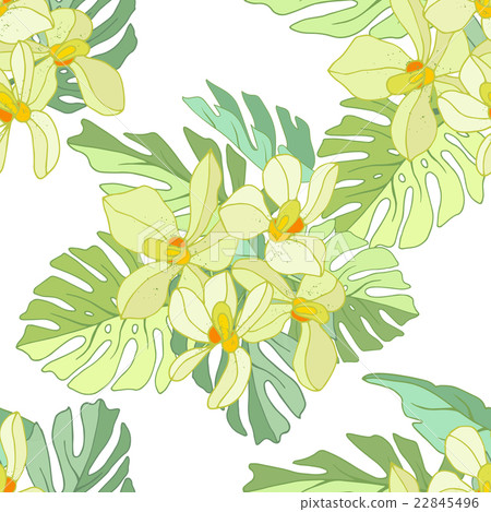 Seamless pattern of exotic flowers. 22845496