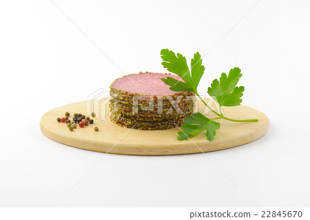 pepper coated salami pepper coated salami 22845670