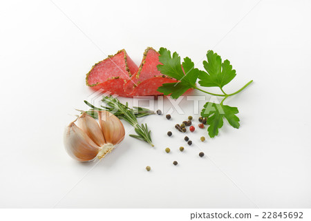 slices of pepper salami 22845692