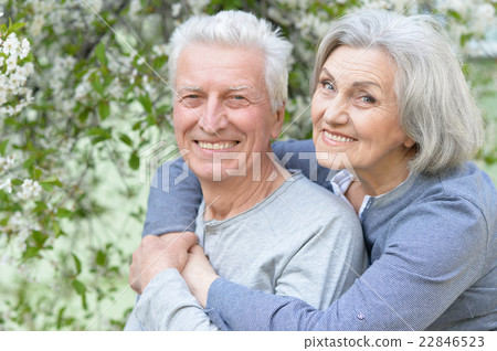 Mature couple in spring park 22846523