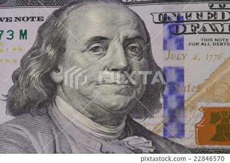 Franklin portrait on banknote Franklin portrait on banknote 22846570