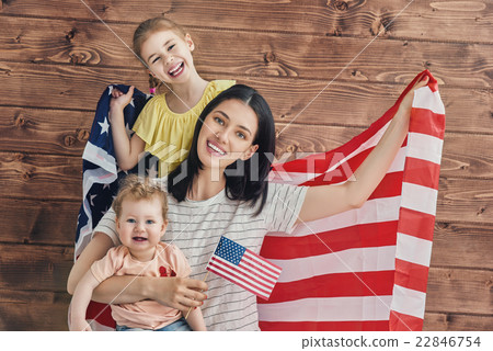 Patriotic holiday and happy family 22846754