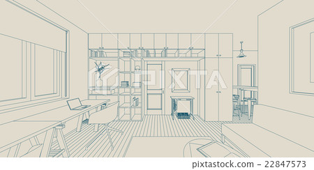 Line interior drawing 22847573