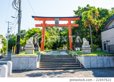 Inage Inaba神社Torii Torii（千葉縣千葉市Inage-ku）截至2016年6月 22847622