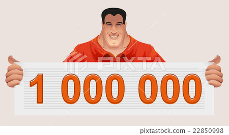 Man holding ticket to win. Check for million 22850998
