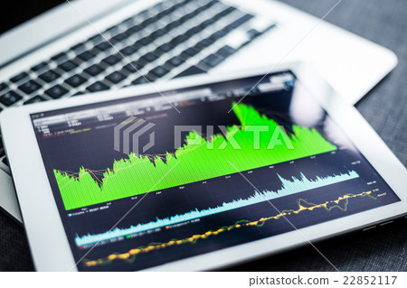Stock market data on tablet pc Stock market data on tablet pc 22852117