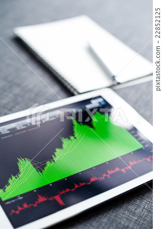 Stock market graph on tablet computer 22852125