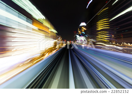 Truck light trail in city Truck light trail in city 22852152