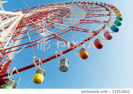 Big Ferris wheel with blue sky 22852662