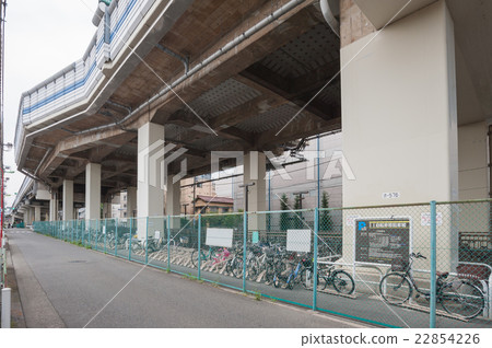 Tokyo walk, near Setagaya-ku Tokyu Noga station, bicycle parking area Tokyo walk, near Setagaya-ku Tokyu Noga station, bicycle parking area 22854226