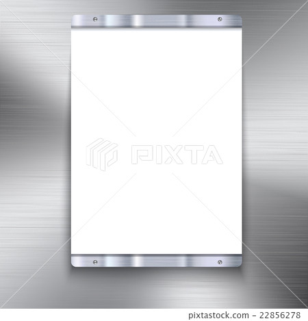 White plate with metal frame 22856278