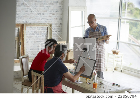 Senior painting enjoying hobbies 22856794