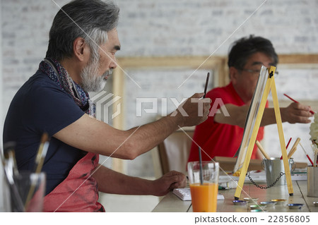Senior painting enjoying hobbies 22856805