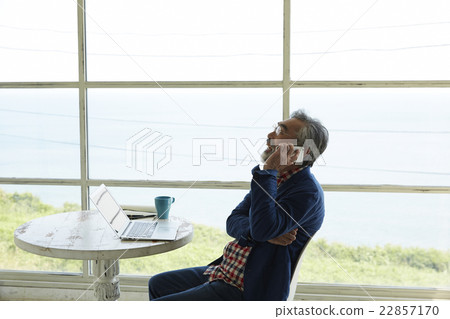 Senior during call Senior during call 22857170