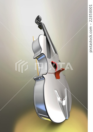 3D illustration of a Violin, musical instrument. 3D illustration of a Violin, musical instrument. 22858001