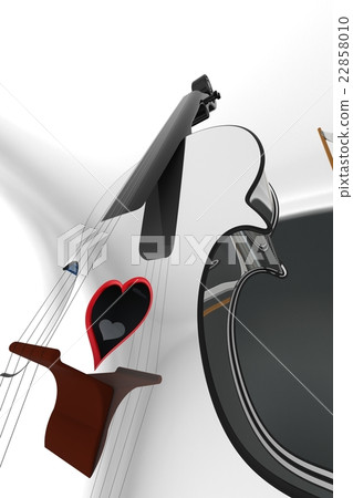3D illustration of a Violin, musical instrument. 3D illustration of a Violin, musical instrument. 22858010