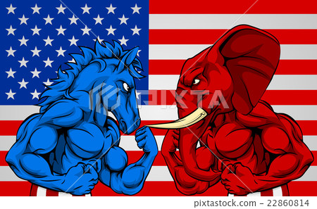 Politics American Election Donkey vs Elephant Politics American Election Donkey vs Elephant 22860814