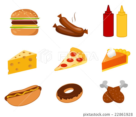 fast food set vector - Stock Illustration [22861928] - PIXTA