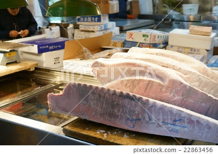 Frozen tuna from the Tsukiji market Frozen tuna from the Tsukiji market 22863456