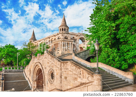 View on the Old Fishermen Bastion in Budapest  22863760