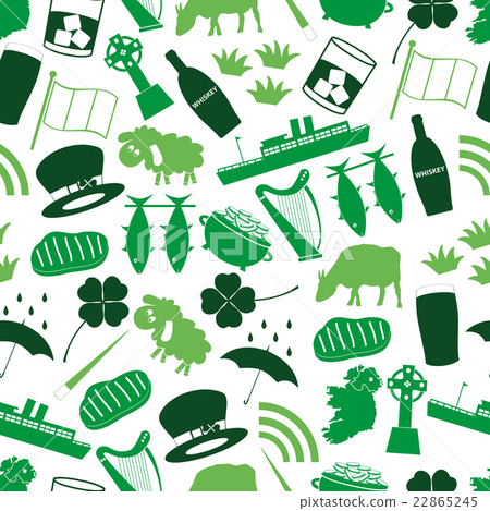 ireland country theme symbols icons pattern  22865245