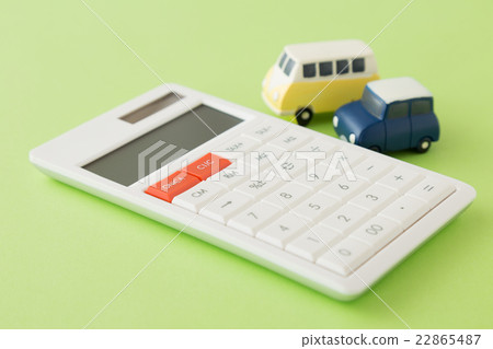 Car and Calculator Green Back 22865487