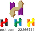 logo illustration letters H with arrow up and down 22866534