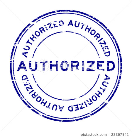 Grunge blue authorized rubber stamp 22867541