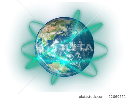 Earth digital network image transparent for black background 22869351