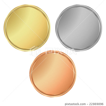 vector round empty gold silver bronze medals vector round empty gold silver bronze medals 22869896