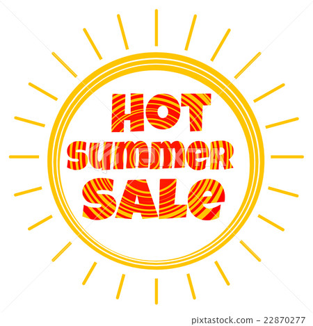 Vector sun with the inscription hot summer sale 22870277