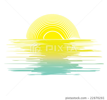 vector icon sunset in the sea vector icon sunset in the sea 22870281