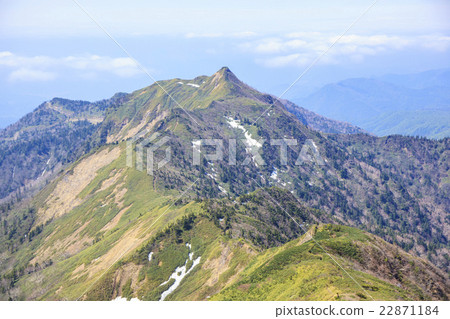 Mt. Kenzoragi mountain from Mt. Takeoyama summit Gunma Prefecture Kawaba village 22871184