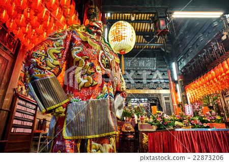 God statue in traditional oriental chinese temple 22873206