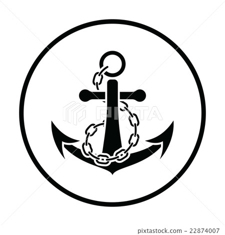 Sea anchor with chain icon 22874007