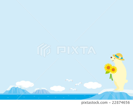 Polar bear and sunflower illustration Polar bear and sunflower illustration 22874656