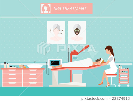 Beauty facial massage treatment of face skin. 22874913